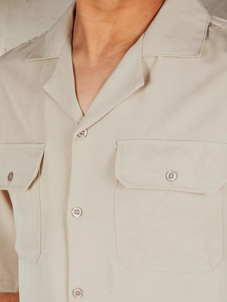 Vyriški rusvi marškiniai trumpomis rankovėmis Kenat