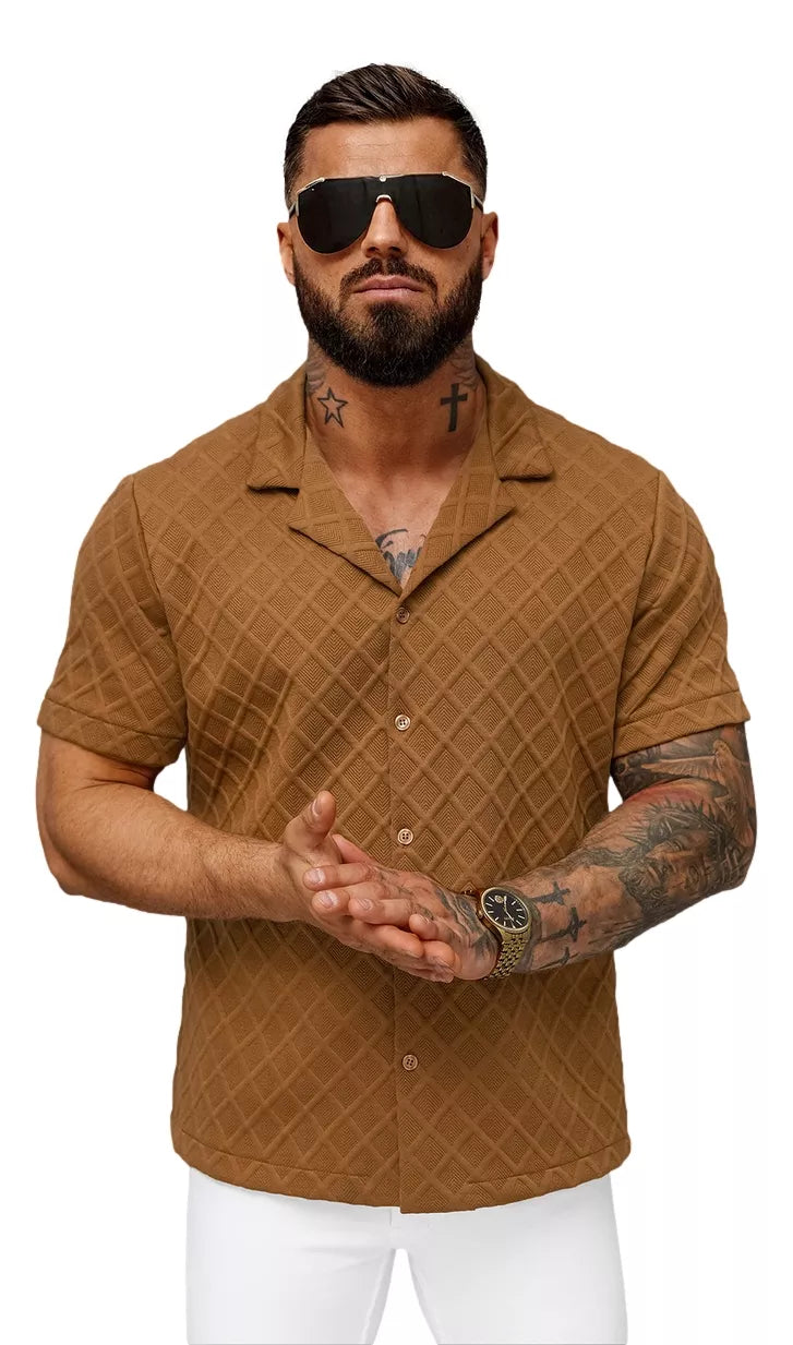 Vyriški trumparankoviai rudi marškinėliai Fargo