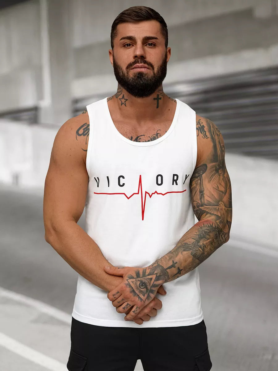 Vyriški balti berankoviai marškinėliai Victory