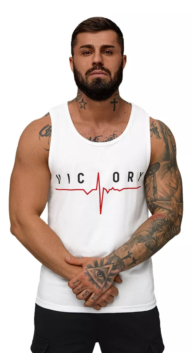 Vyriški balti berankoviai marškinėliai Victory