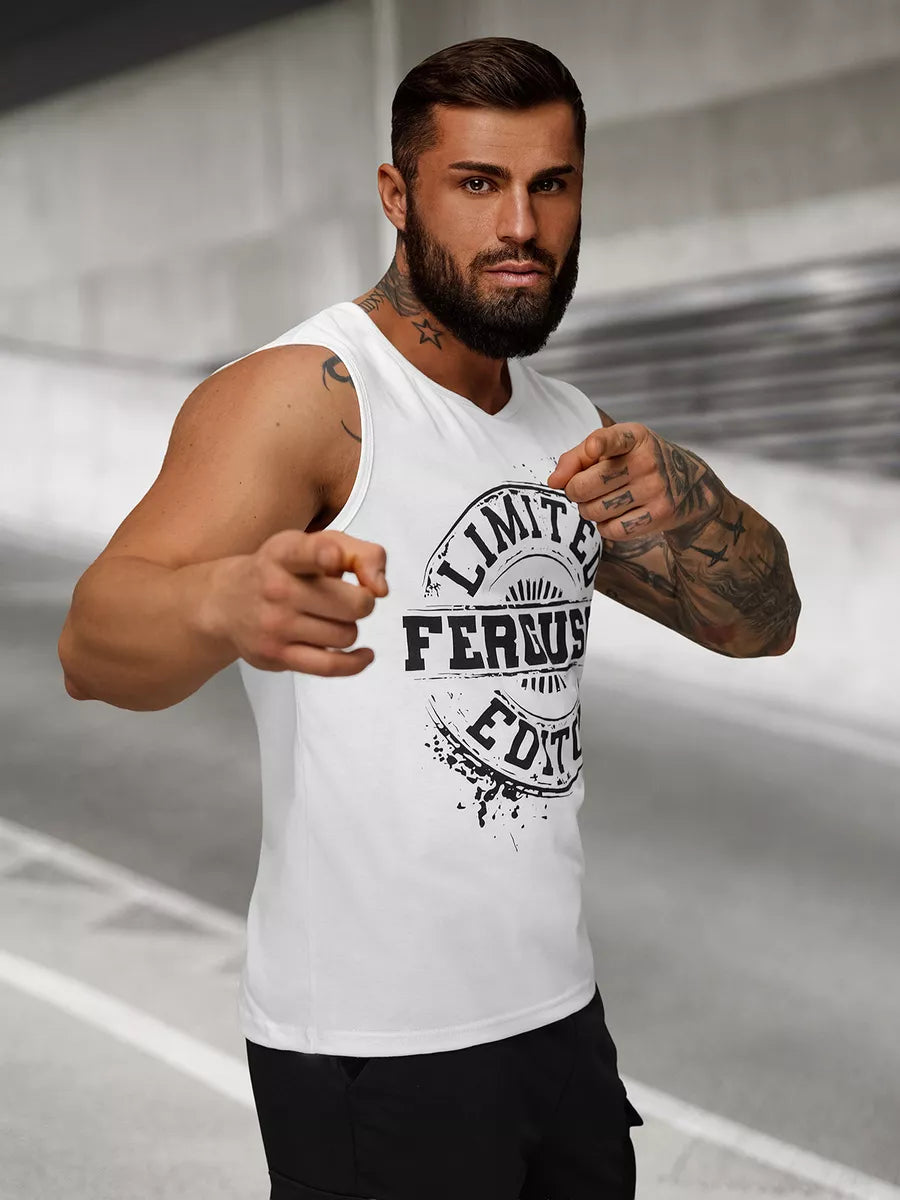 Vyriški balti marškinėliai be rankovių Ferguson