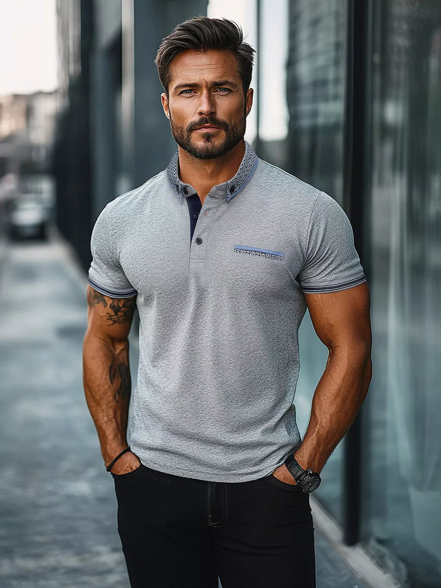 Vyriški pilki polo marškinėliai Urbin