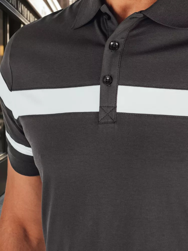 Vyriški tamsiai pilki polo marškinėliai Lima