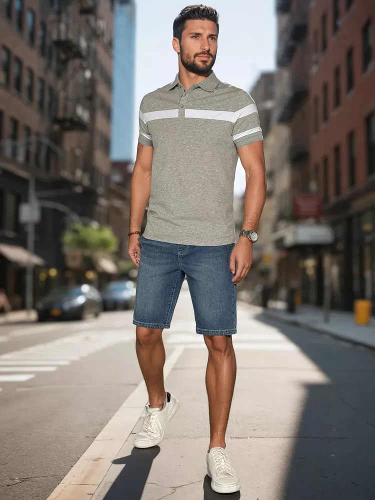 Vyriški pilki polo marškinėliai Lima