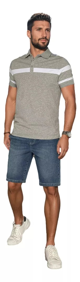 Vyriški pilki polo marškinėliai Lima