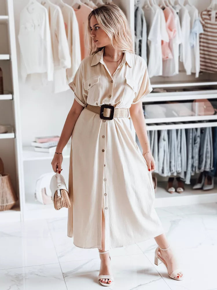 Moteriška rusva suknelė su diržu Armina