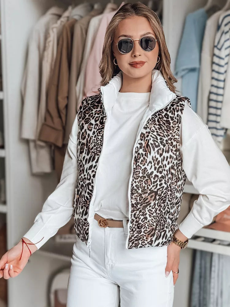 Moteriška balta dvipusė liemenė Puff