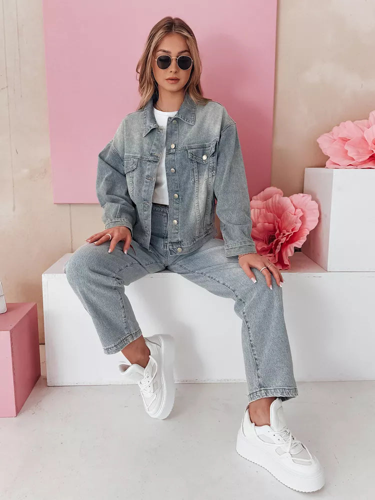 Moteriška mėlyna džinsinė striukė Nova