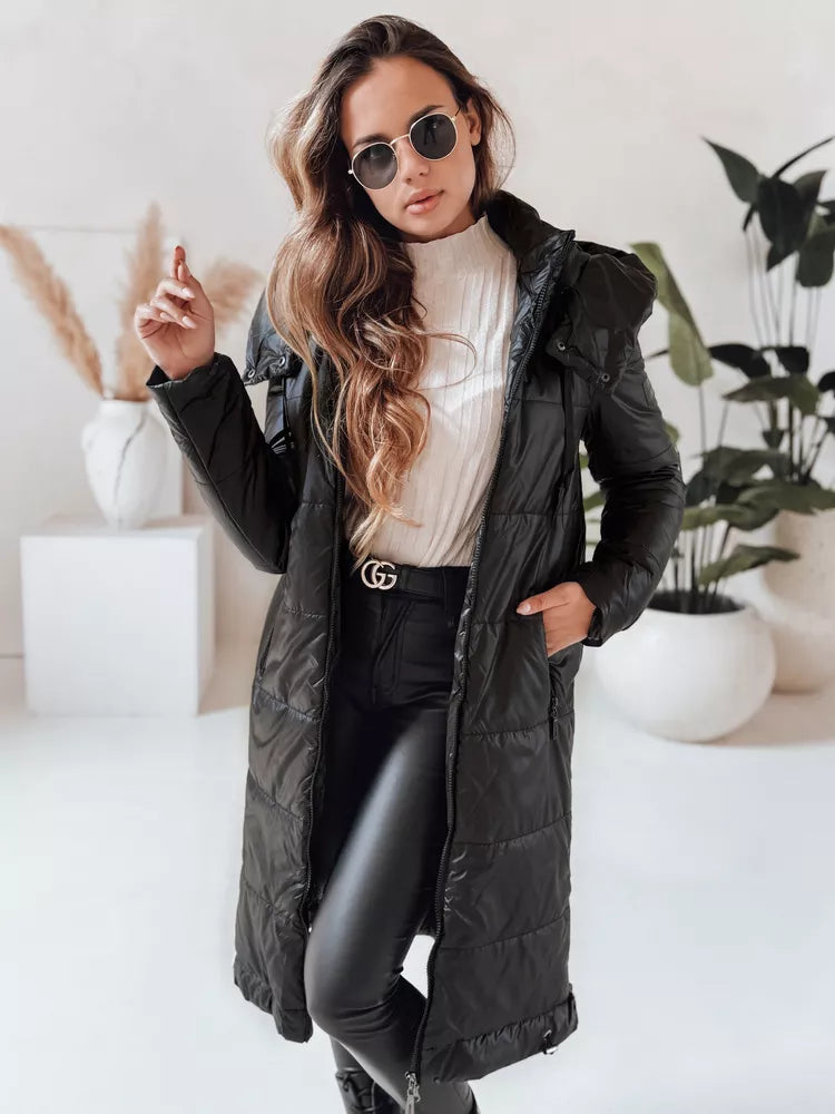 Moteriška ilga juodos spalvos striukė Orvit