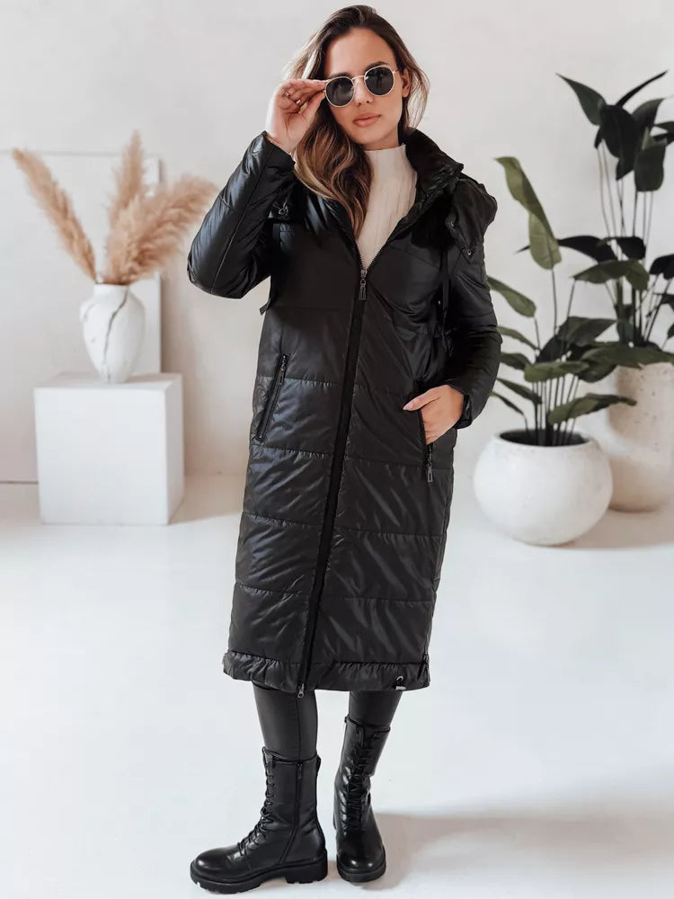 Moteriška ilga juodos spalvos striukė Orvit