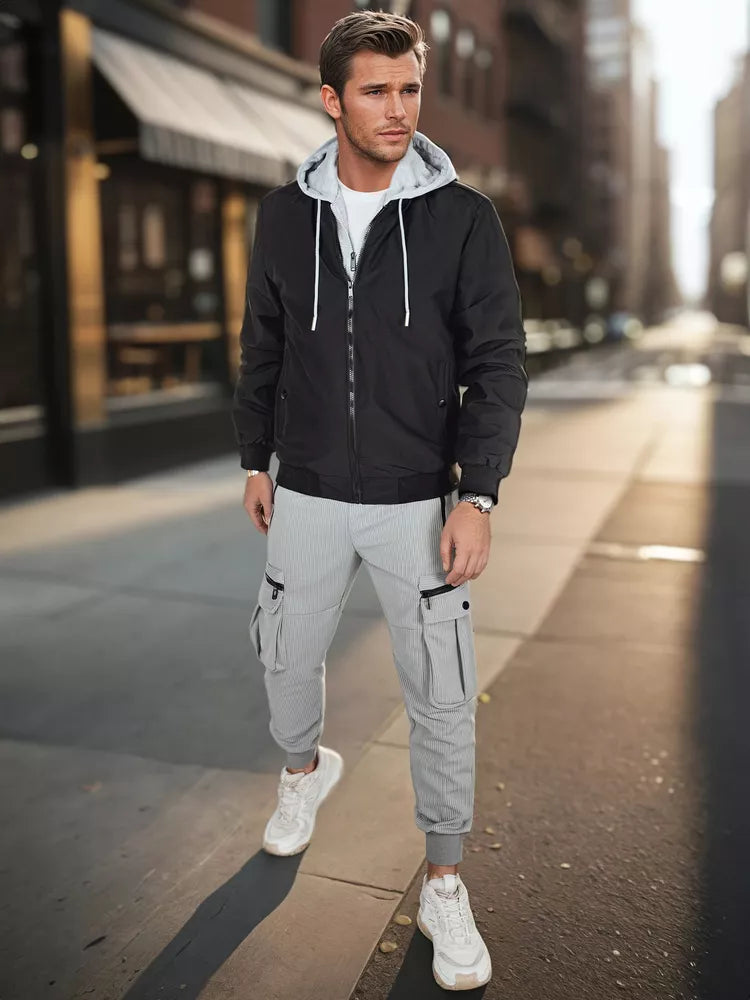 Vyriška juodos spalvos  bomber stiliaus striukė Edmin