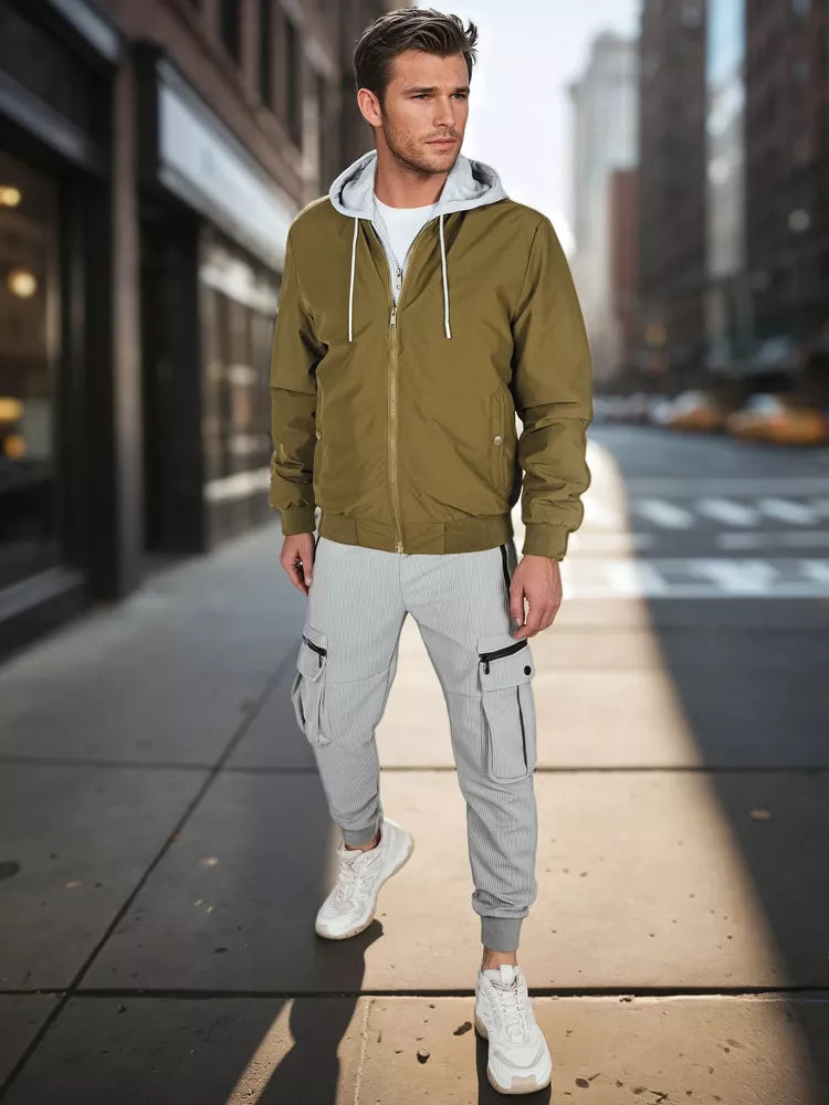 Vyriška žalios spalvos bomber stiliaus striukė Edmin