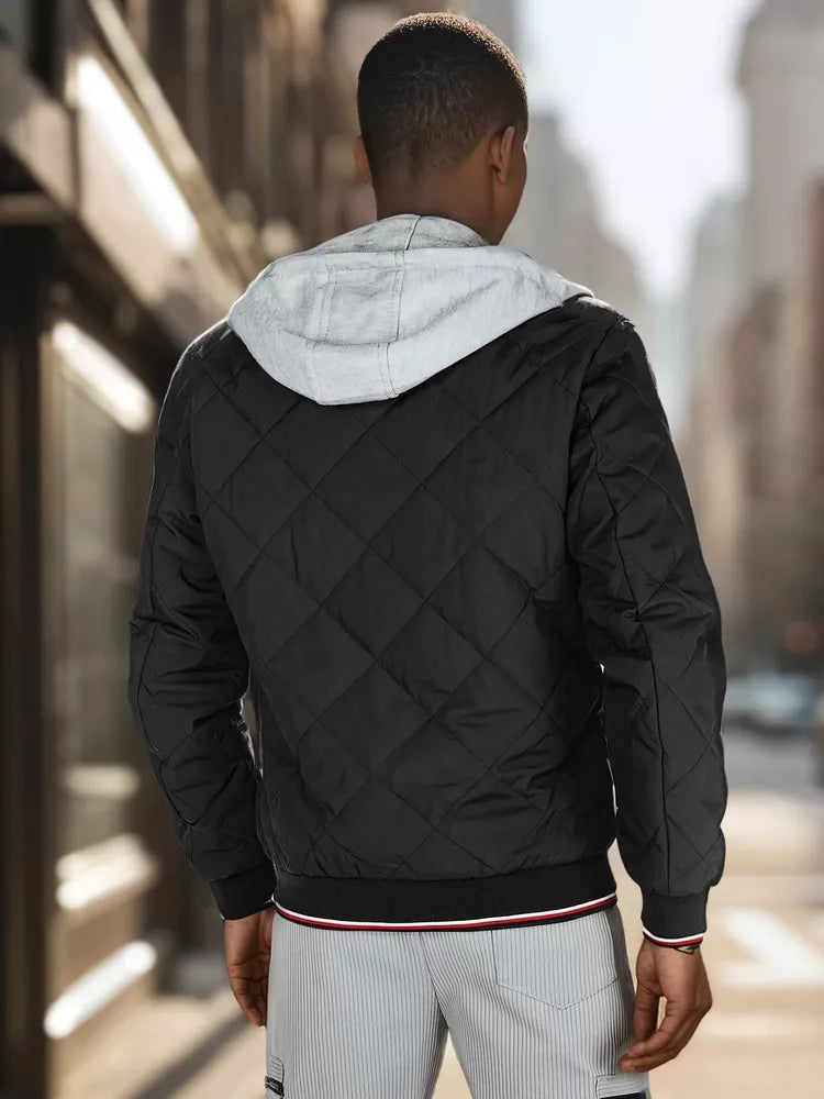 Vyriška juodos spalvos striukė su gobtuvu Stefun