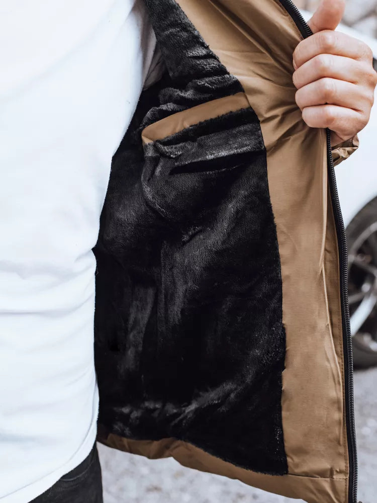 Vyriška žieminė šviesiai rudos spalvos striukė Nevan