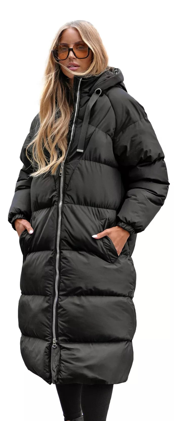 Moteriškas juodos spalvos paltas Izabel