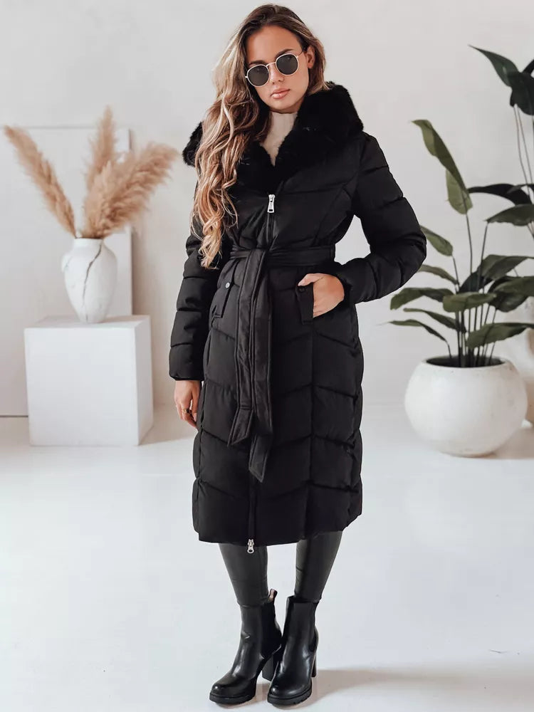 Moteriška dygsniuota juoda striukė Oris