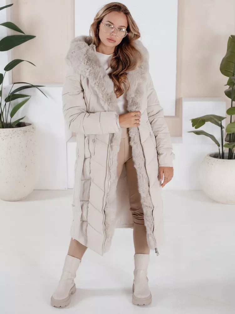 Moteriška dygsniuota balta striukė Oris