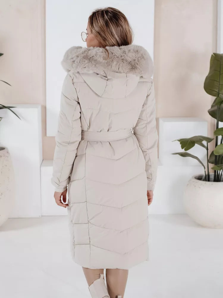 Moteriška dygsniuota balta striukė Oris