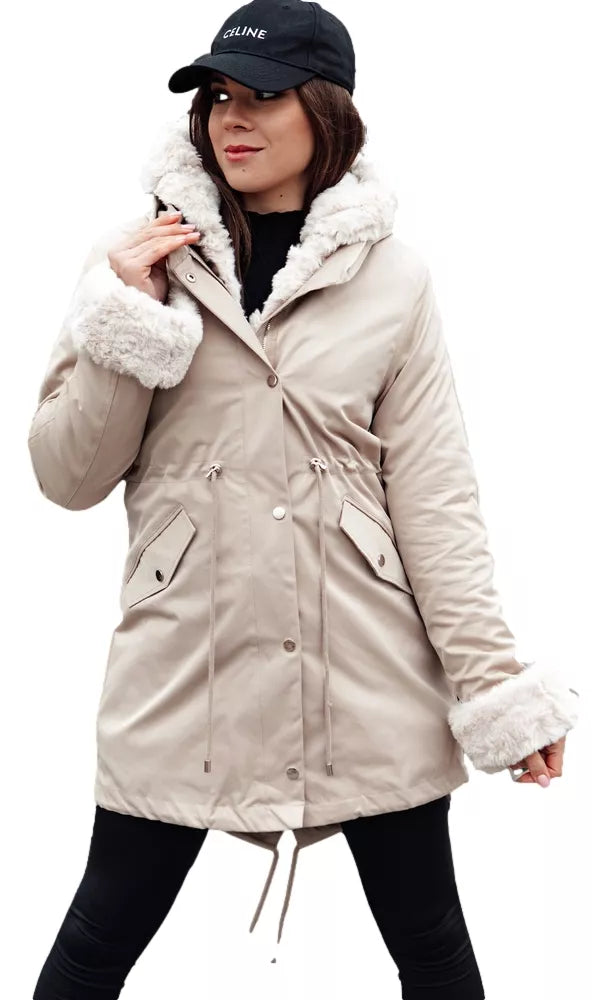 Rusva moteriška striukė su šviesiu kailiu Arctic