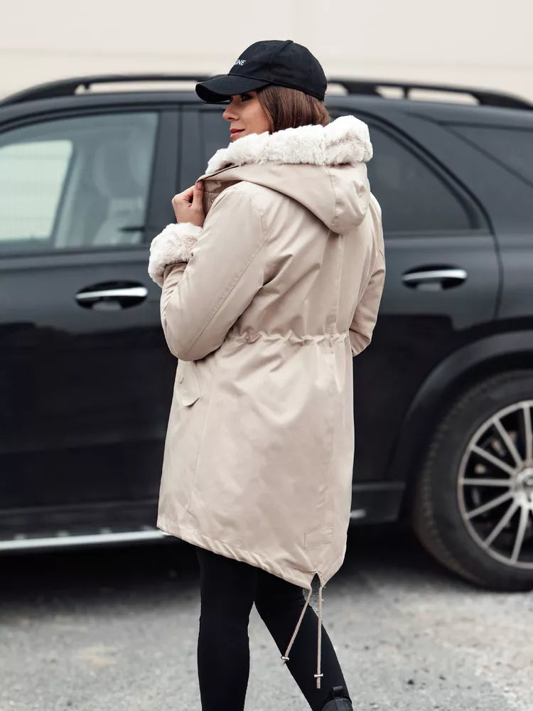 Rusva moteriška striukė su šviesiu kailiu Arctic