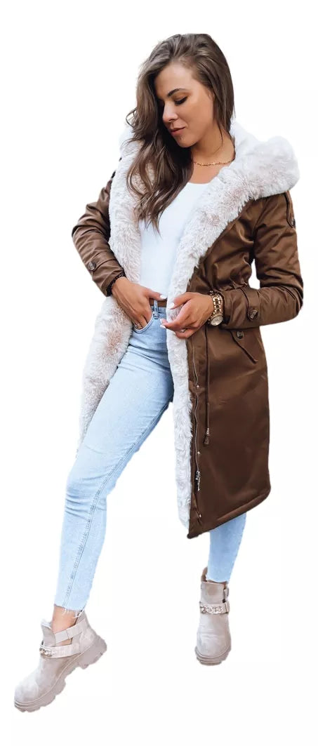 Ruda ilga moteriška striukė Harpe