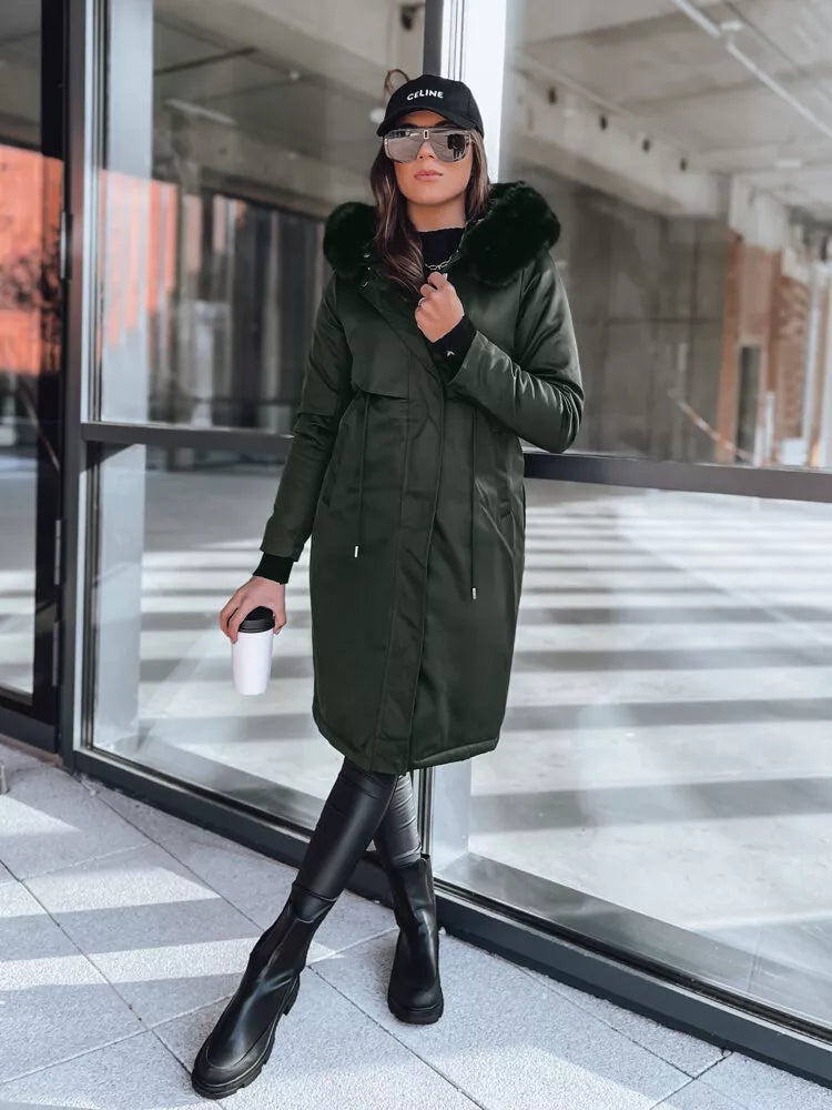 Chaki ilga moteriška striukė Juste