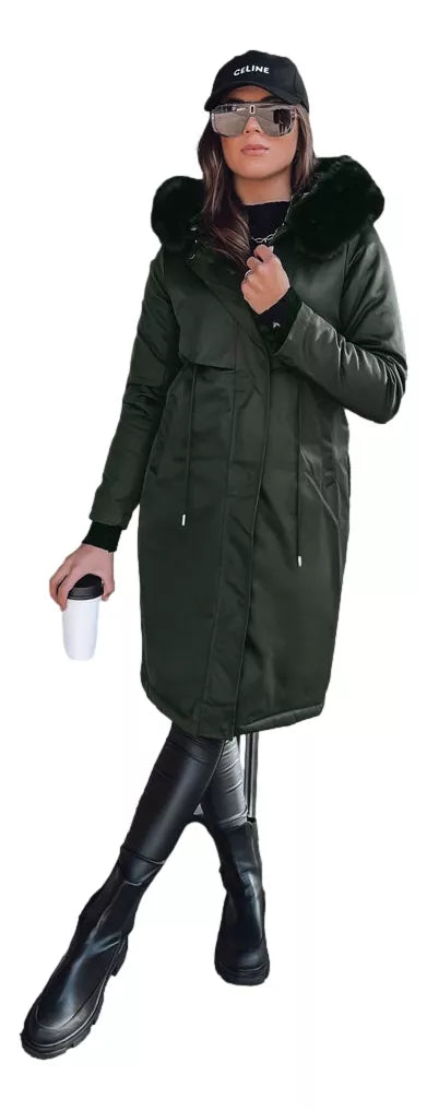 Chaki ilga moteriška striukė Juste