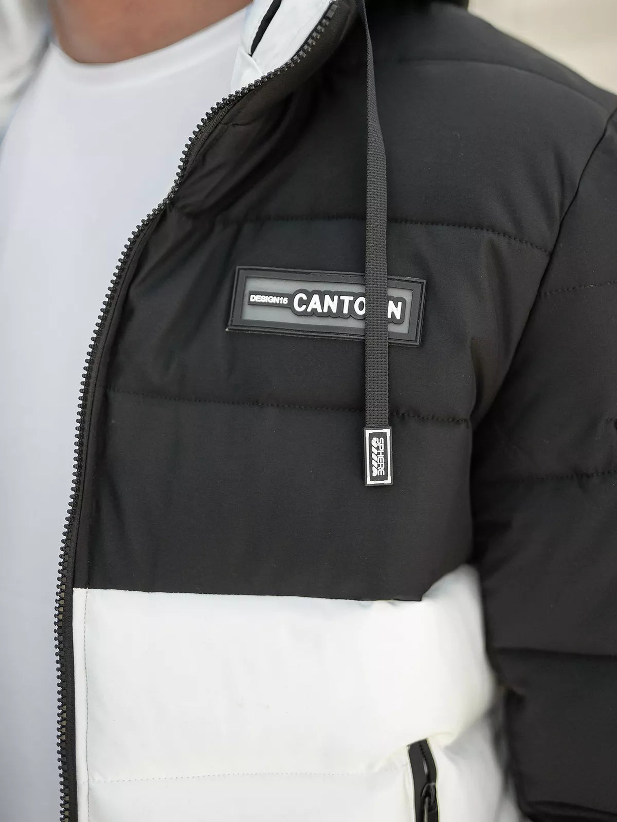 Vyriška juoda/balta žieminė striukė Molix