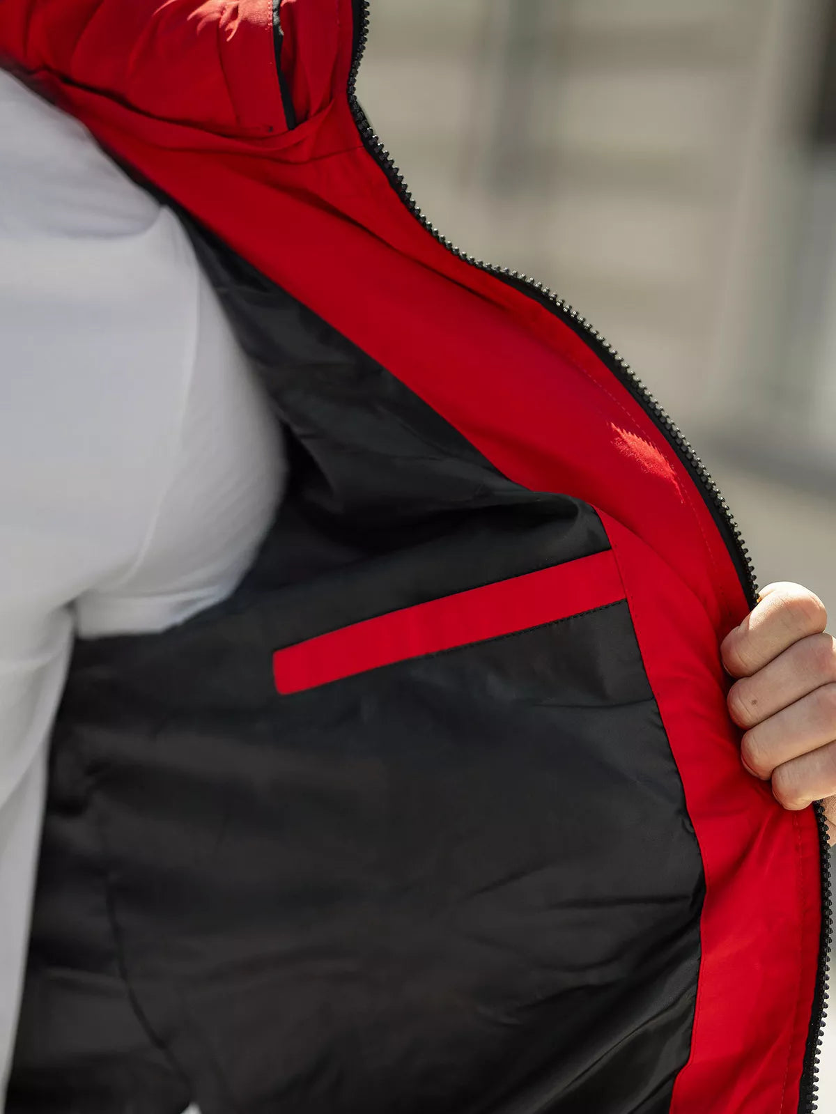 Vyriška juoda/raudona žieminė striukė Molix