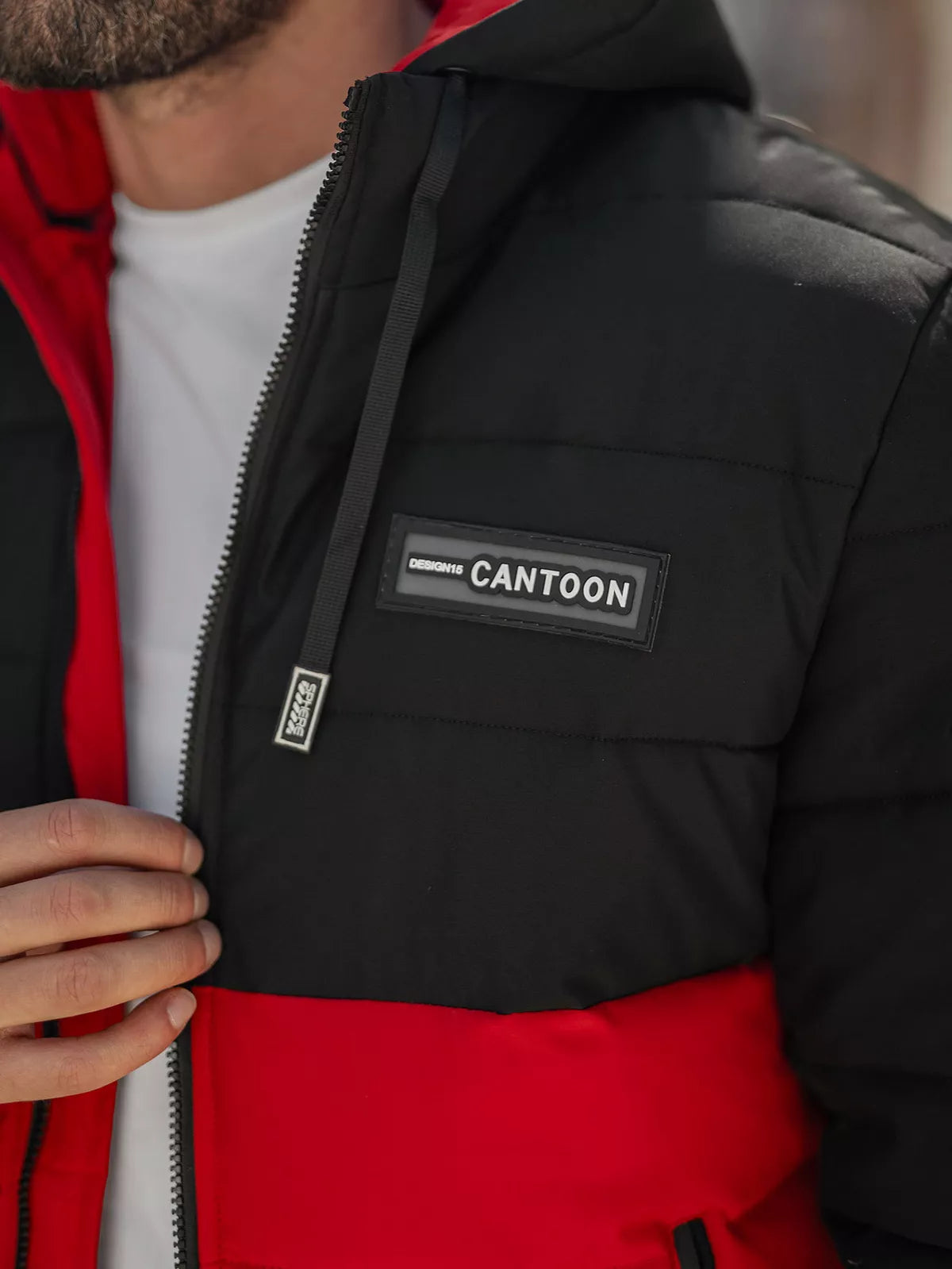 Vyriška juoda/raudona žieminė striukė Molix