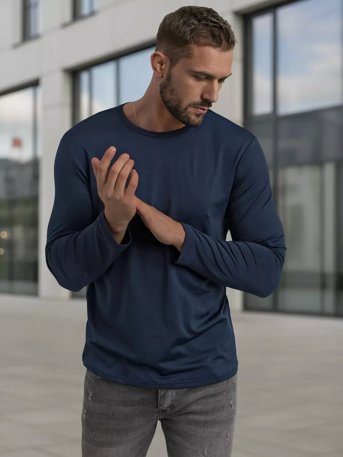 Vyriški tamsiai mėlyni marškinėliai Rojo