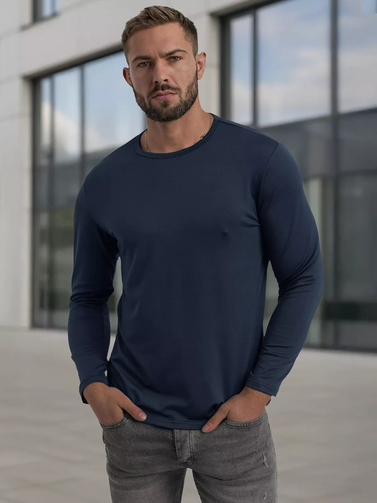 Vyriški tamsiai mėlyni marškinėliai Rojo