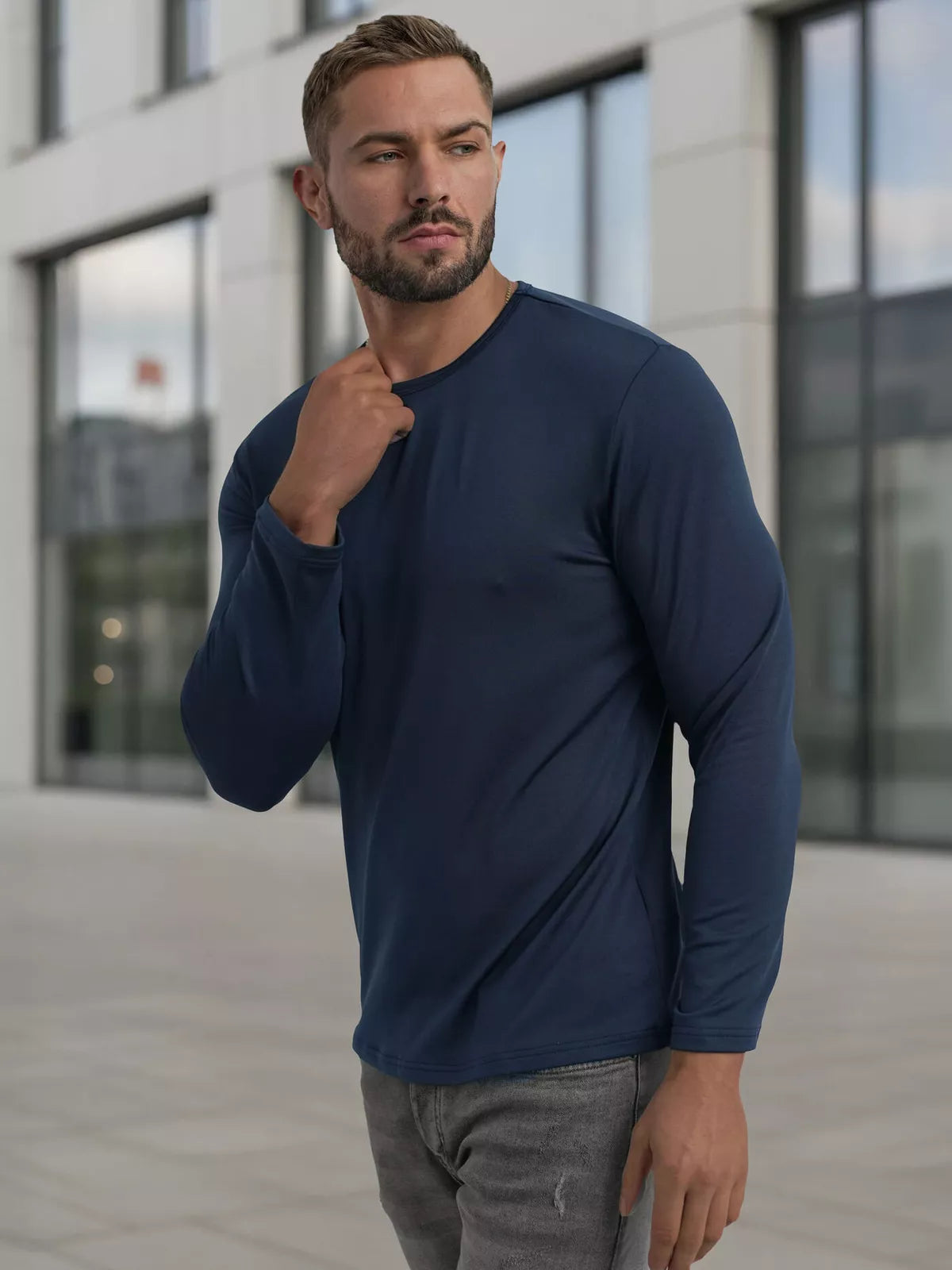 Vyriški tamsiai mėlyni marškinėliai Rojo