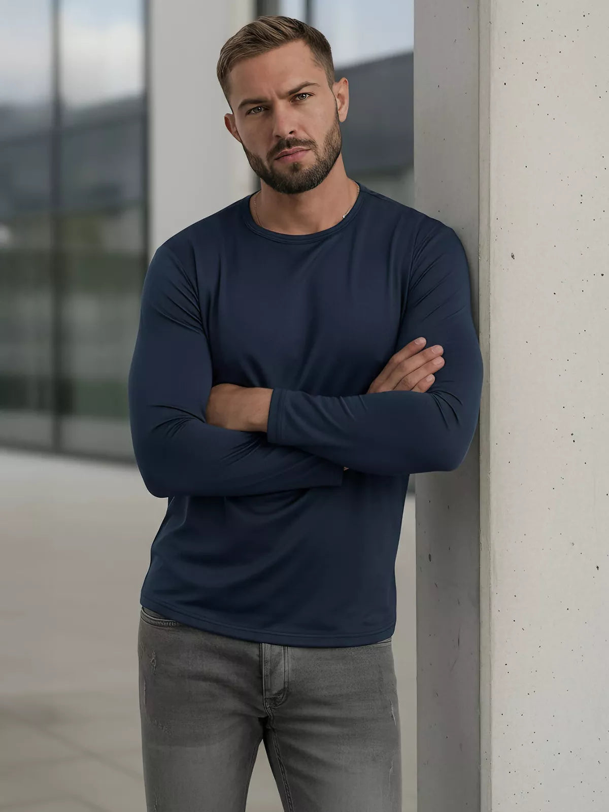 Vyriški tamsiai mėlyni marškinėliai Rojo