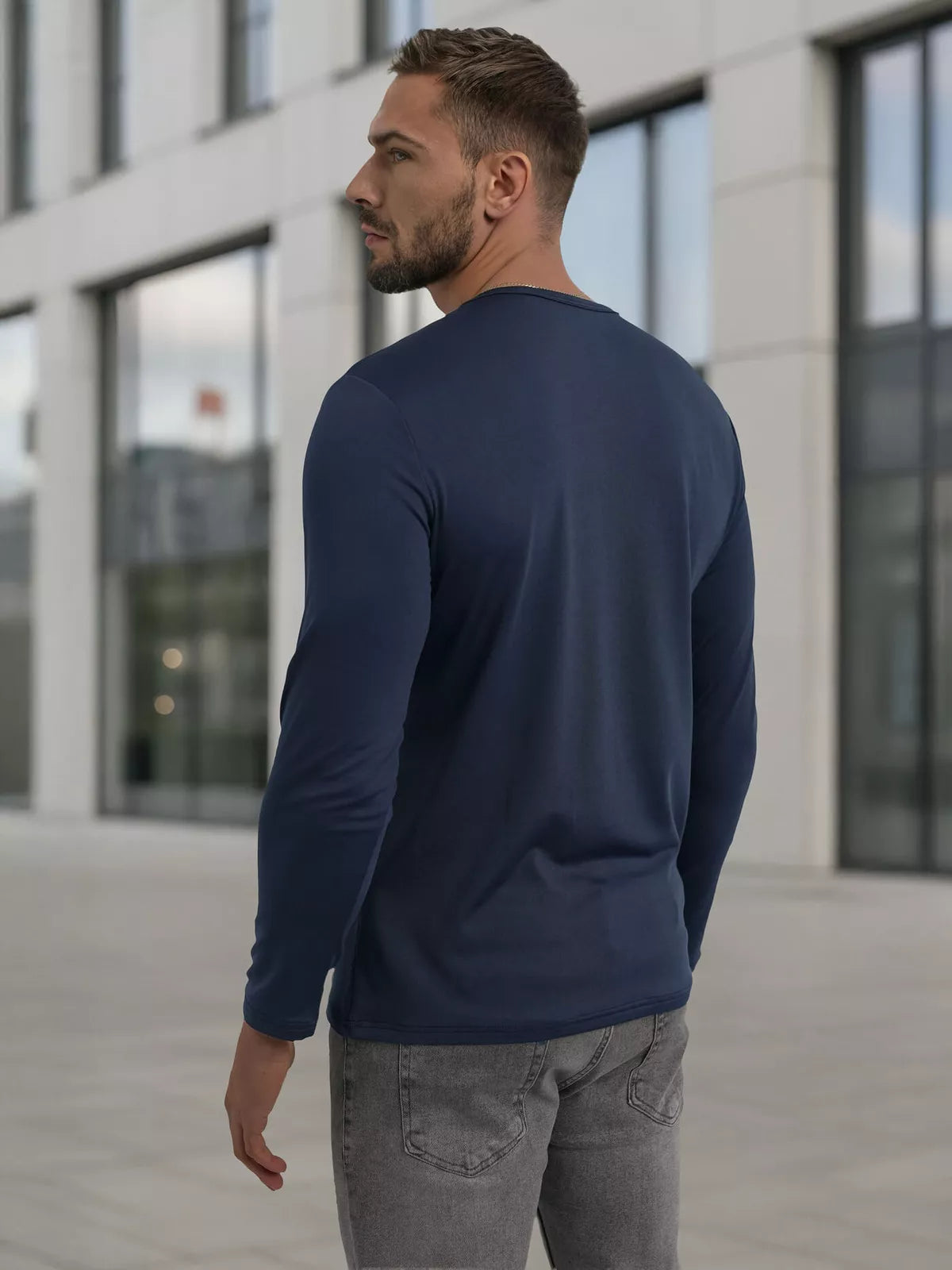 Vyriški tamsiai mėlyni marškinėliai Rojo