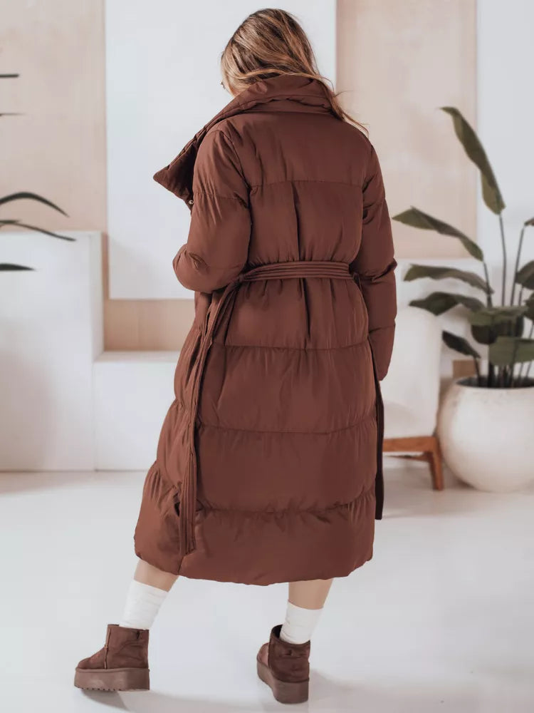 Moteriška tamsiai ruda dygsniuota striukė Favi