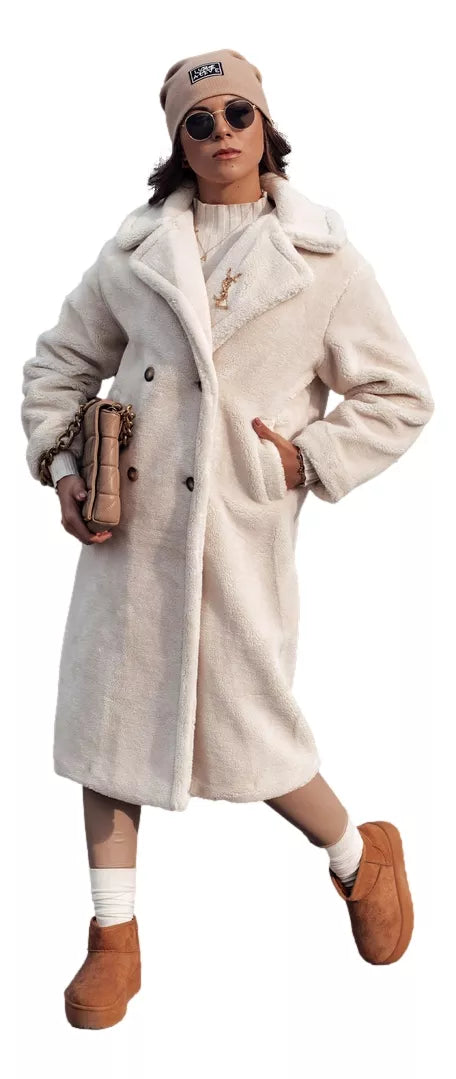 Moteriškas žieminis rusvas paltas Luxer