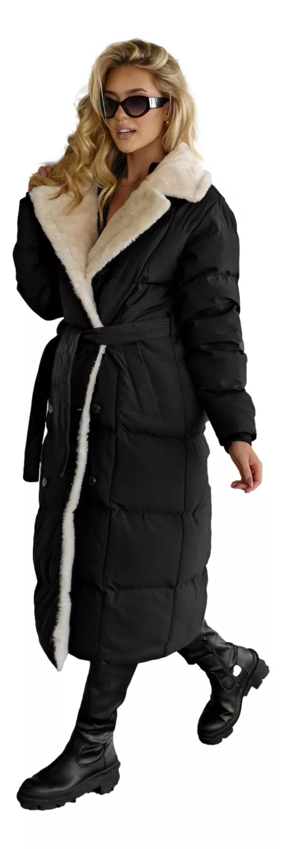 Moteriškas dygsniuotas juodos spalvos striukė Charlot