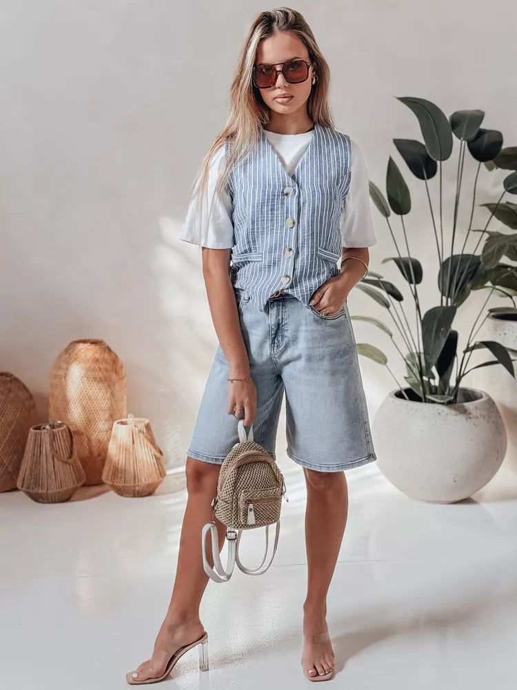 Moteriški mėlyni džinsiniai šortai Kelsey