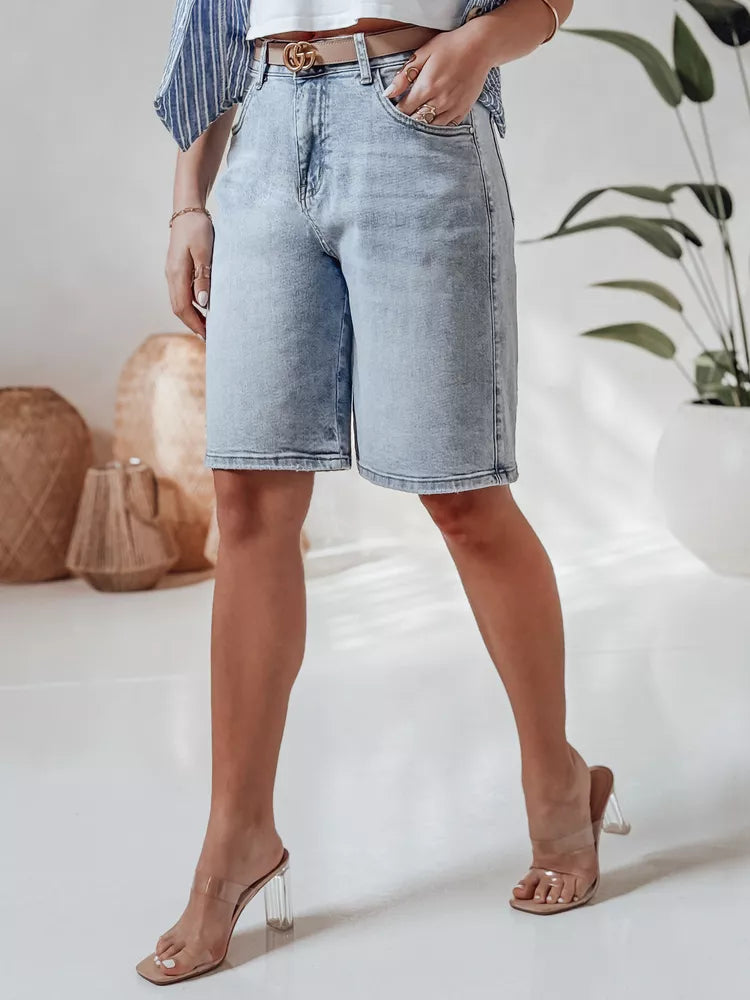 Moteriški mėlyni džinsiniai šortai Kelsey