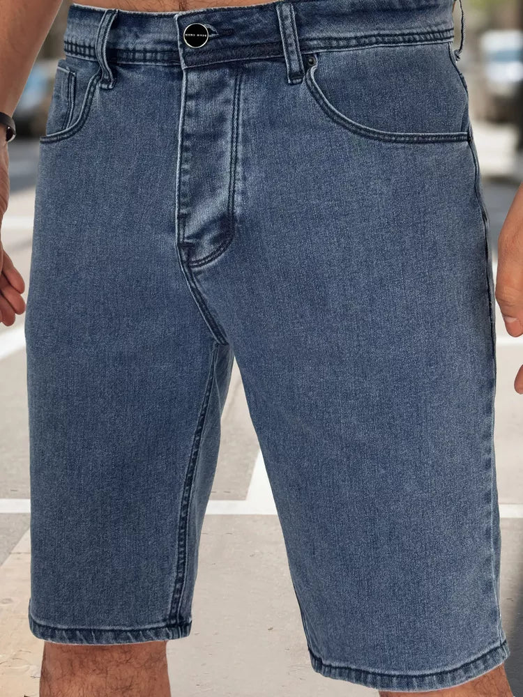 Vyriški mėlyni džinsiniai šortai Jack