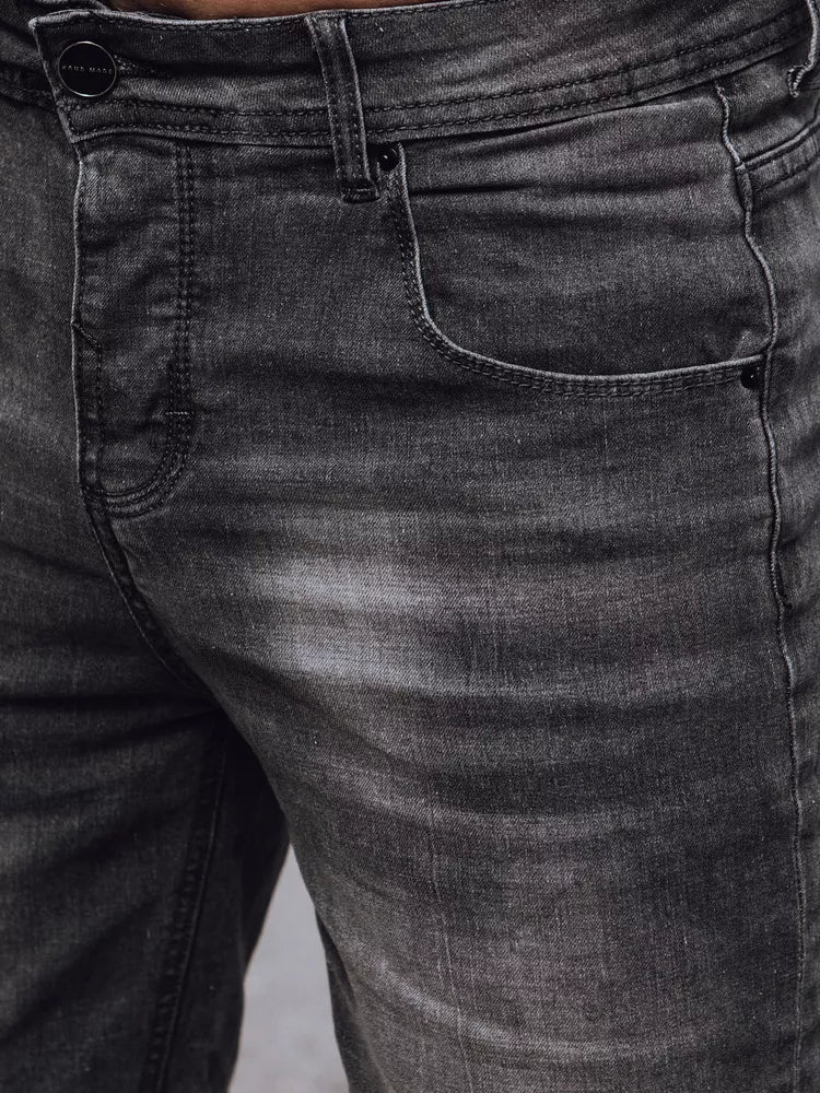 Vyriški tamsiai pilkos spalvos džinsiniai šortai Gun