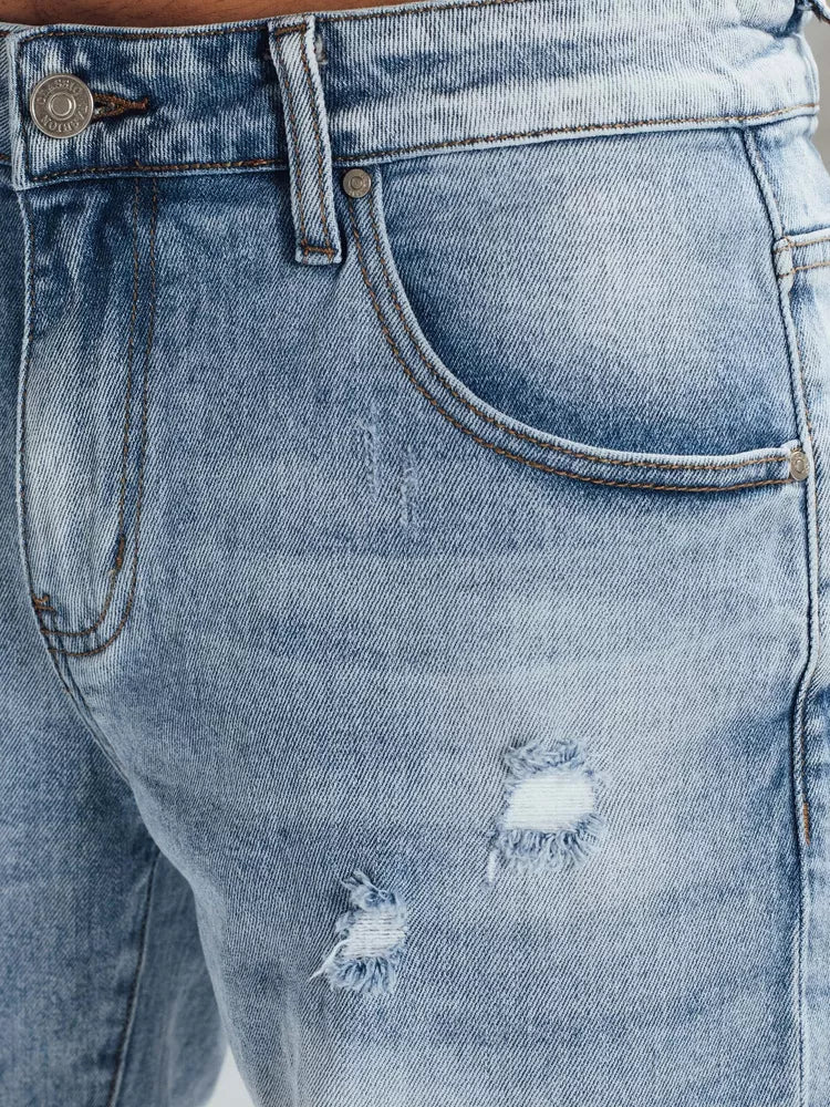 Vyriški mėlyni džinsiniai šortai Jener