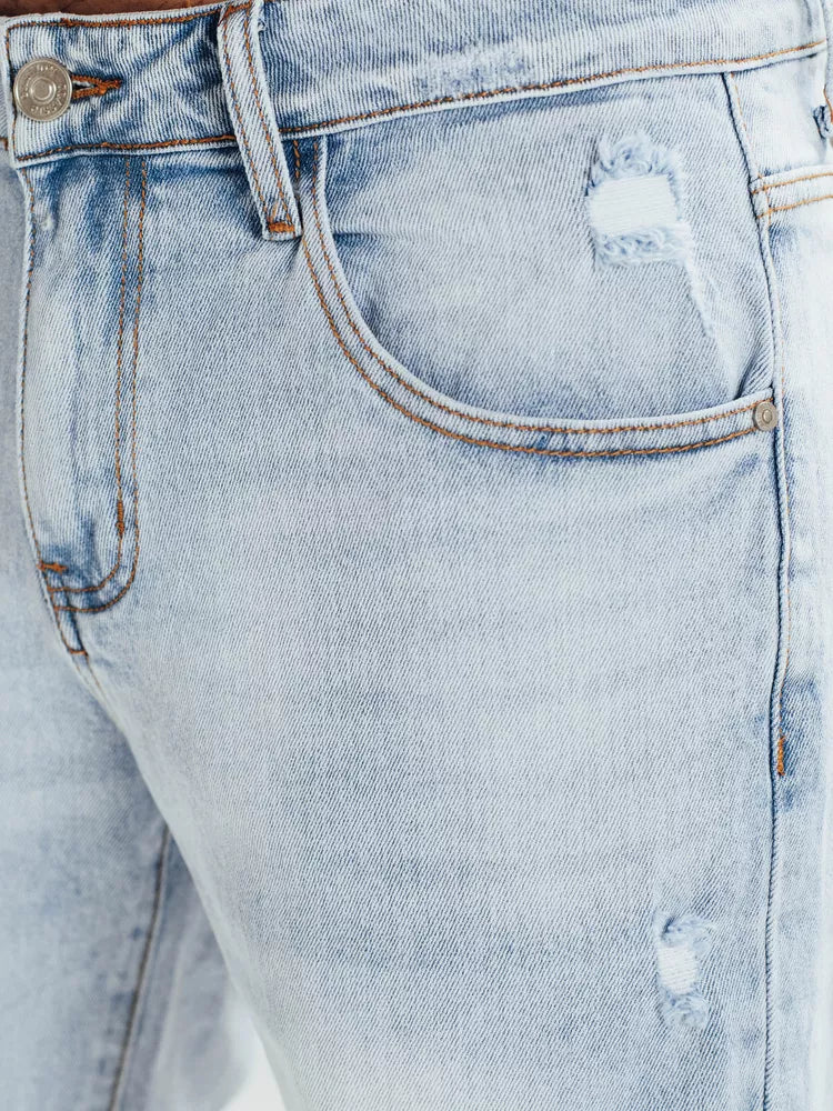 Vyriški mėlyni džinsiniai šortai Unmi