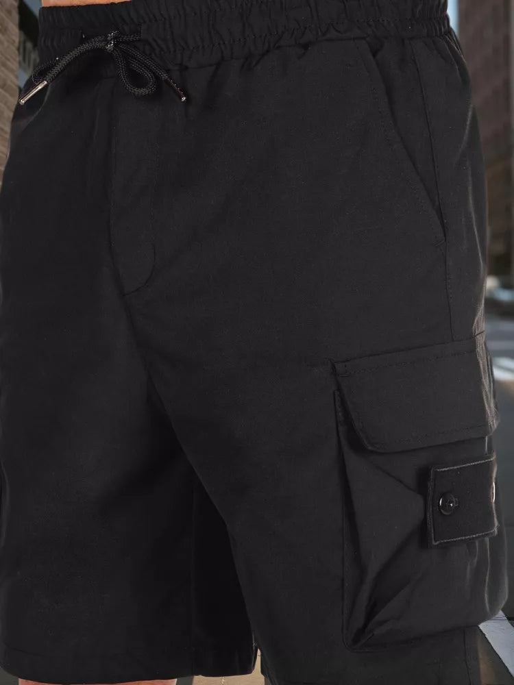 Vyriški juodos spalvos šortai Stone