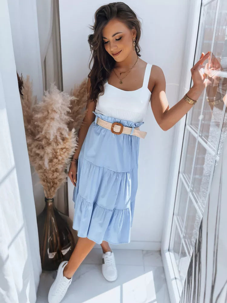 Moteriškas mėlynas midi sijonas Randina