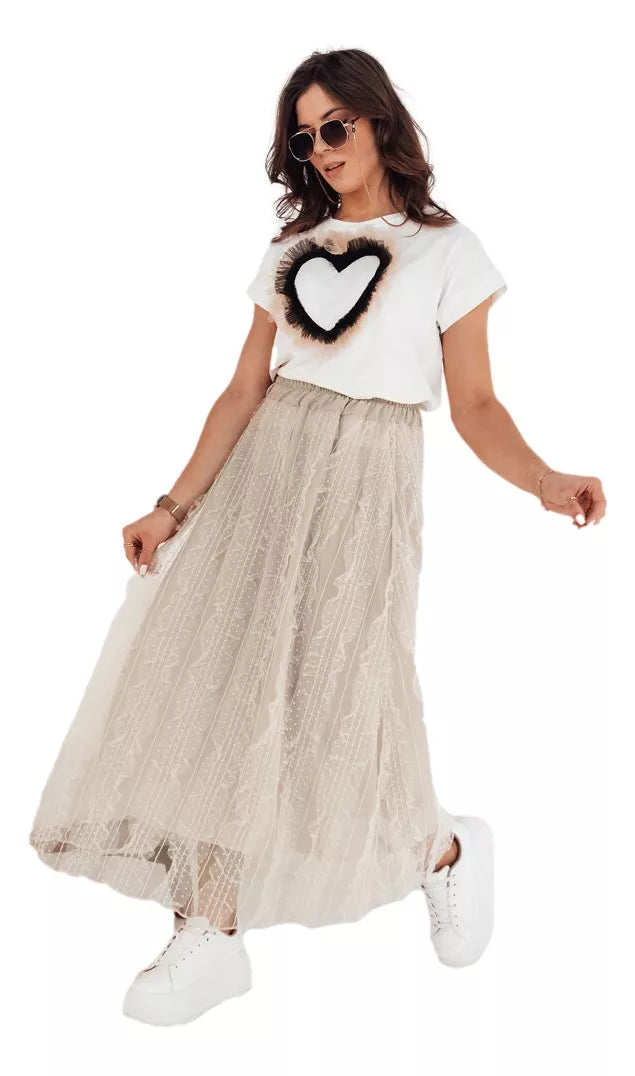 Moteriškas rusvas tulio sijonas Fliss