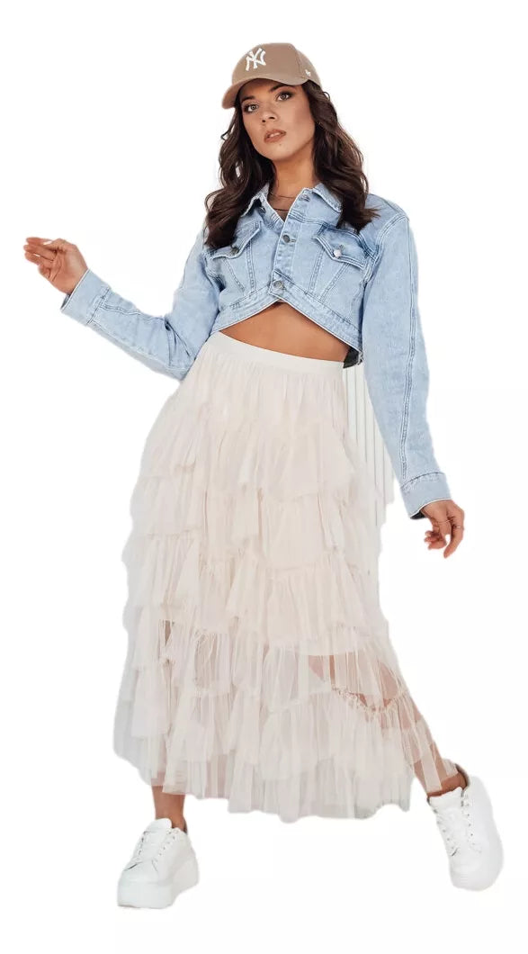 Moteriškas rusvos spalvos tiulio sijonas Milani