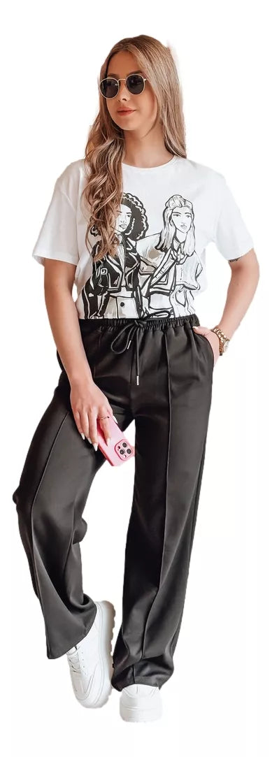 Moteriškos laisvalaikio kelnės juodos spalvos Seni