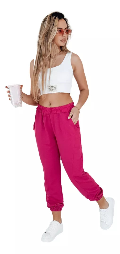 Moteriškos tamsiai rožinės sportinės kelnės STIVEL